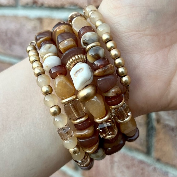 Earth-tone Beaded Wrap Bracelet - Picture 3 of 4